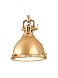Pelham 8 inch Pendant in Aged Brass.